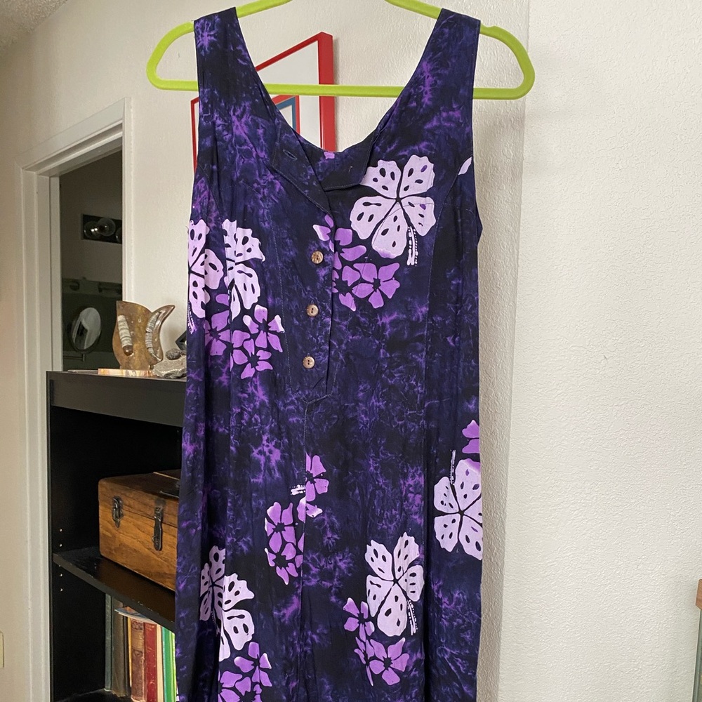 Hawaiian print sleeveless dress Size M Hula Hula